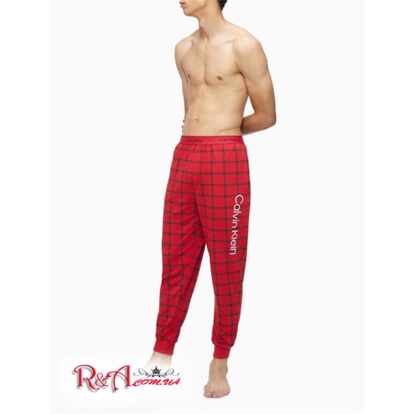 Мужские Джоггеры CALVIN KLEIN (Windowpane Sleep Joggers) 61790-02 Windowpane Printed Rustic Красный