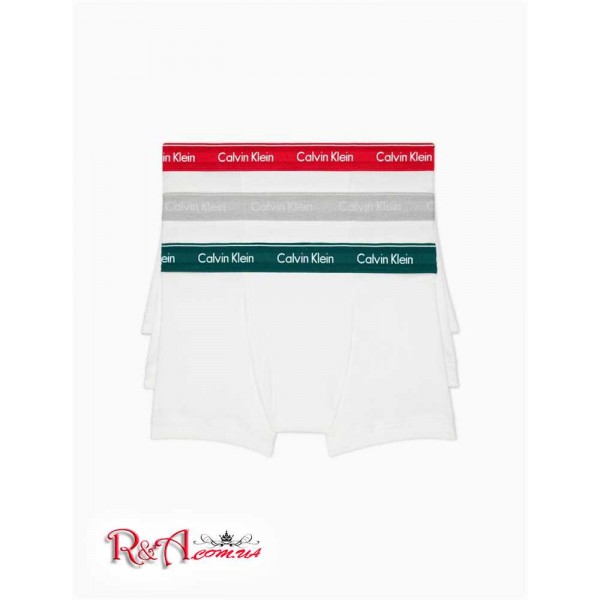 Мужские Трусы CALVIN KLEIN (Cotton Classic Fit 3-Pack Trunk) 61851-02 Белый/Красный/Серый/Зеленый