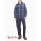 Мужская Рубашка (Plaid Grid Button Down Shirt) 62561-02 Evening Синий