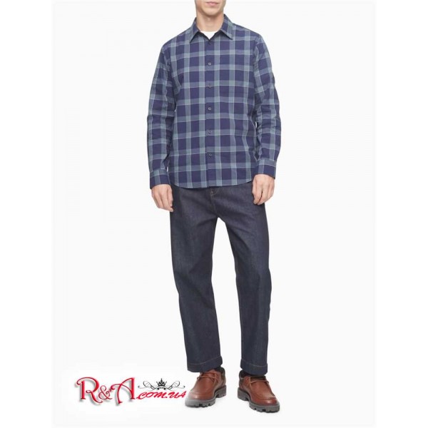 Мужская Рубашка CALVIN KLEIN (Plaid Grid Button Down Shirt) 62561-02 Evening Синий