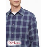 Мужская Рубашка CALVIN KLEIN (Plaid Grid Button Down Shirt) 62561-02 Evening Синий