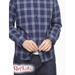 Мужская Рубашка CALVIN KLEIN (Plaid Grid Button Down Shirt) 62561-02 Evening Синий