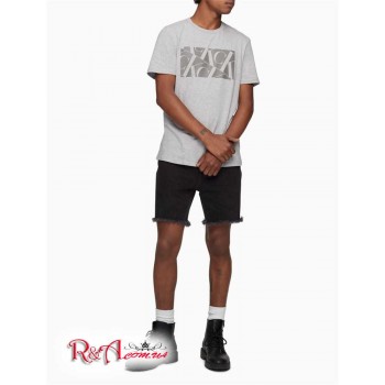 Мужская Футболка (Multi Monogram Logo Box Crewneck T-Shirt) 65741-02 Heroic Серый Htr