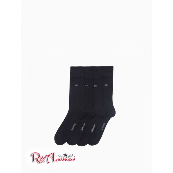 Чоловіча Сукня CALVIN KLEIN (Flat Knit Logo 4-Pack Dress Socks) 62251-02 Чорний