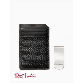 Чоловічий Чохол Для Карт (Embossed Monogram Logo Card Case + Money Clip Gift Set) 65852-02 Чорний