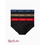 Мужское Нижнее белье CALVIN KLEIN (Cotton Stretch 3-Pack Hip Brief) 65762-02 Berry/Aspen/Синий