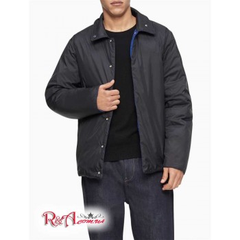 Мужская Куртка (Reversible Water-Resistant Quilted Logo Coach Jacket) 62442-02 Черный/Синий
