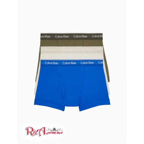 Мужские Трусы CALVIN KLEIN (Cotton Classic Fit 3-Pack Trunk) 61852-02 Royalty/Зеленый/ Heather