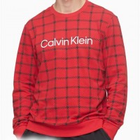 Мужской Свитшот (Windowpane Crewneck Sleep Sweatshirt) 61792-02 Windowpane Printed Rustic Красный