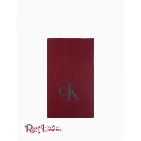 Мужской Шарф CALVIN KLEIN (Oversized Monogram Logo Scarf) 63083-02 Малиновый Juice