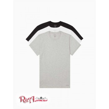 Мужская Футболка (Cotton Classic Fit 3-Pack Crewneck T-Shirt) 46413-02 Серый/ Белый/ Черный