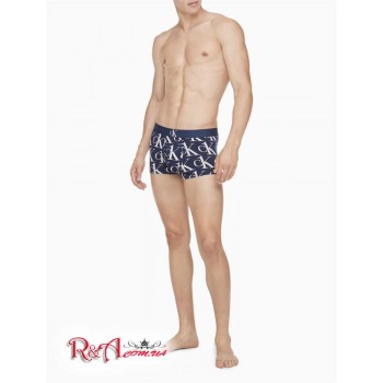 Мужские Трусы (CK One Plush Trunk) 61963-02 Plush Ck1 Print Синий Shadow