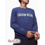 Мужской Свитшот CALVIN KLEIN (Intense Power Logo Sleep Sweatshirt) 61783-02 Синий Shadow/Белый