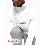 Мужской Свитшот CALVIN KLEIN (Relaxed Fit Logo French Terry 1/4 Zip Sweatshirt) 62633-02 Блестящий Белый