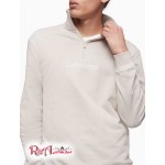 Мужской Свитшот CALVIN KLEIN (Relaxed Fit Logo French Terry 1/4 Zip Sweatshirt) 62634-02 Feather Серый