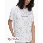 Мужская Футболка CALVIN KLEIN (Allover Monogram Logo Crewneck T-Shirt) 65744-02 Белый