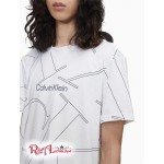 Мужская Футболка CALVIN KLEIN (Allover Monogram Logo Crewneck T-Shirt) 65744-02 Белый