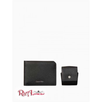 Чоловічий Гаманець (Saffiano Leather Bifold Wallet + Airpods Case Gift Set) 65854-02 Чорний