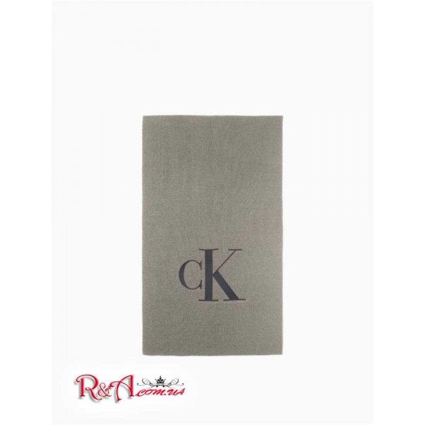 Мужской Шарф CALVIN KLEIN (Oversized Monogram Logo Scarf) 63085-02 Medium Серый Heather