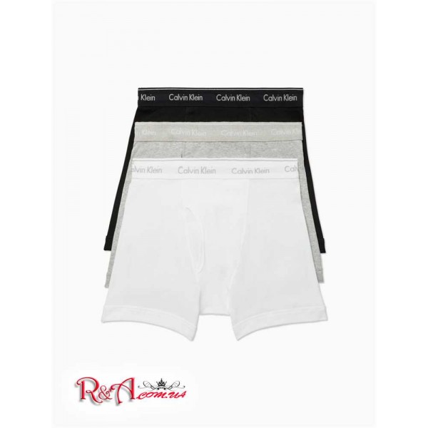 Мужское Нижнее белье CALVIN KLEIN (Cotton Classic Fit 3-Pack Boxer Brief) 46415-02 Серый Heather Белый Черный