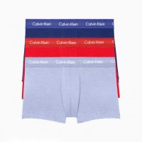 Мужские Трусы (Cotton Stretch 3-Pack Low Rise Trunk) 61825-02 Tomato/Soft Grape/Prepster Синий