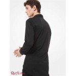 Мужская Рубашка MICHAEL KORS (Slim-Fit Cotton and Silk Jersey Shirt) 48705-05 черный