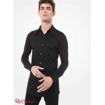 Мужская Рубашка MICHAEL KORS (Slim-Fit Cotton and Silk Jersey Shirt) 48705-05 черный