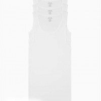 Мужской Танк (Big + Tall Cotton Classic 3-Pack Tank Top) 61866-02 Белый