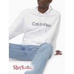 Мужское Худи CALVIN KLEIN (Relaxed Fit Logo French Terry Hoodie) 62626-02 Блестящий Белый