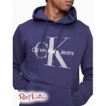 Мужское Худи CALVIN KLEIN (Monogram Logo Fleece Hoodie) 62636-02 Peacoat