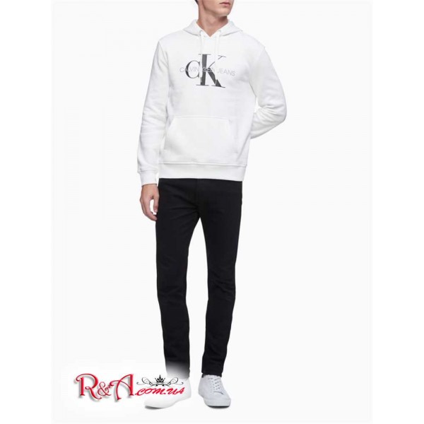 Мужское Худи CALVIN KLEIN (Monogram Logo Fleece Hoodie) 62637-02 Brillant Белый