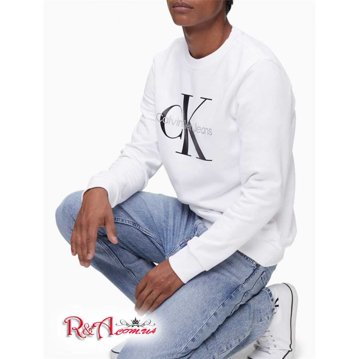 calvin klein monogram logo crewneck sweatshirt