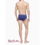 Мужское Нижнее белье CALVIN KLEIN (Cotton Stretch 3-Pack Hip Brief) 61827-02 Tomato/Soft Grape/Prepster Синий