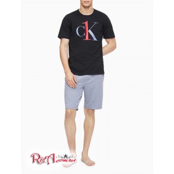 Чоловіча Футболка (CK ONE Crewneck T-Shirt) 65837-02 Чорний/Durango Синій/Rustic Червоний