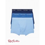 Мужские Трусы CALVIN KLEIN (Cotton Classic Fit 3-Pack Trunk) 46807-02 Medieval Синий Minnow Синий Bay