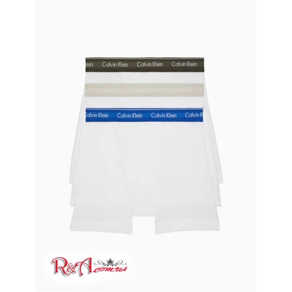 Мужское Нижнее белье CALVIN KLEIN (Cotton Classic Fit 3-Pack Boxer Brief) 61847-02 Белый/Royalty/Heather/Армия Зеленый