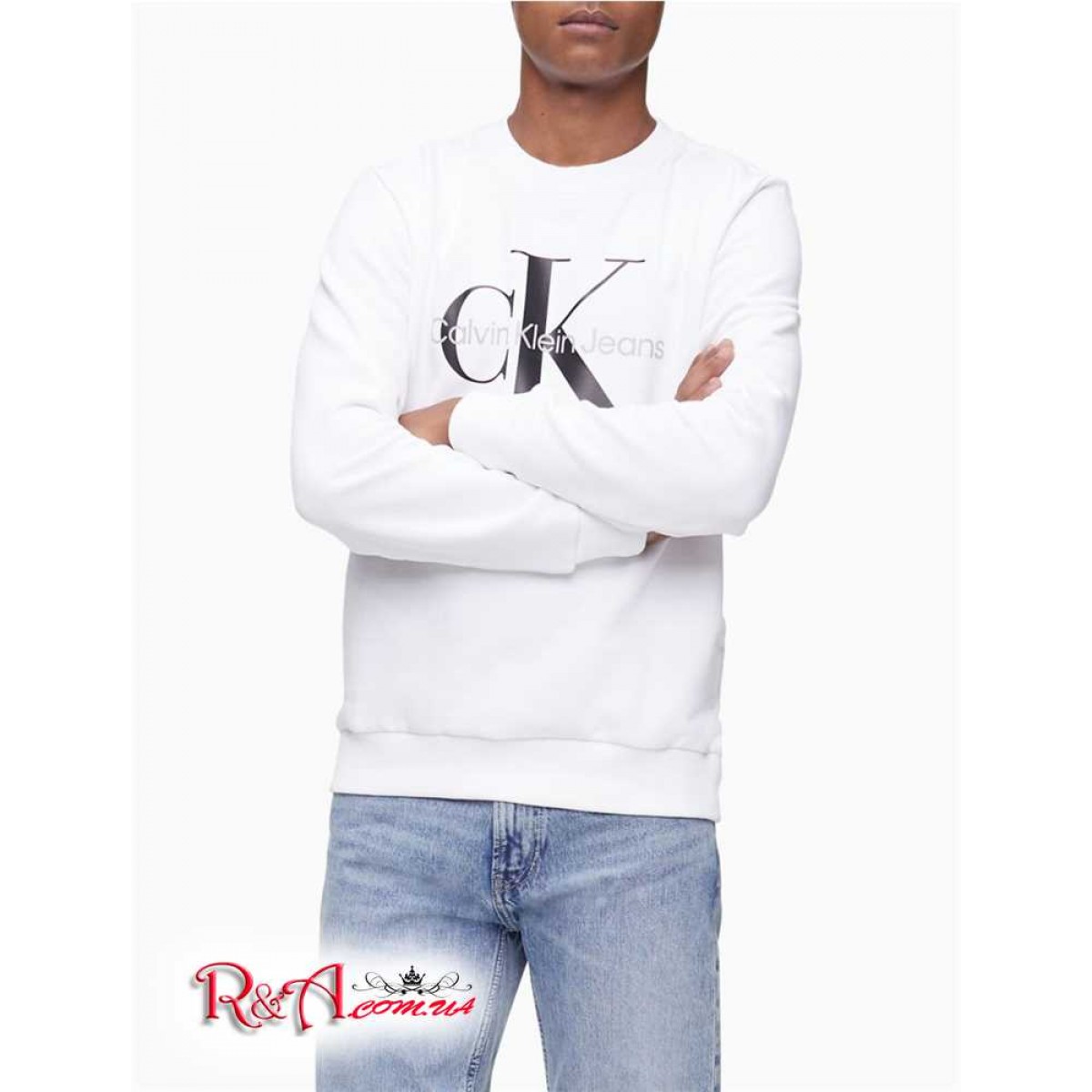 calvin klein monogram logo crewneck sweatshirt