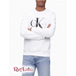 Чоловічий Світшот CALVIN KLEIN (Monogram Logo Crewneck Sweatshirt) 62617-02 Блискучий Білий