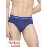 Мужское Нижнее белье CALVIN KLEIN (Cotton Stretch 3-Pack Hip Brief) 61827-02 Tomato/Soft Grape/Prepster Синий