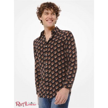 Чоловіча Сорочка (Studio 54-Print Silk Crepe De Chine Shirt) 48708-05 Suntan