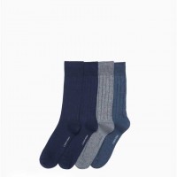 Чоловіча Сукня (Ribbed Logo 4-Pack Dress Socks) 62248-02 Denim Heather Assorted