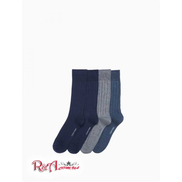 Чоловіча Сукня CALVIN KLEIN (Ribbed Logo 4-Pack Dress Socks) 62248-02 Denim Heather Assorted