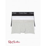 Мужские Трусы CALVIN KLEIN (Modern Structure Cotton 3-Pack Trunk) 61798-02 Белый/Серый Heather/Черный