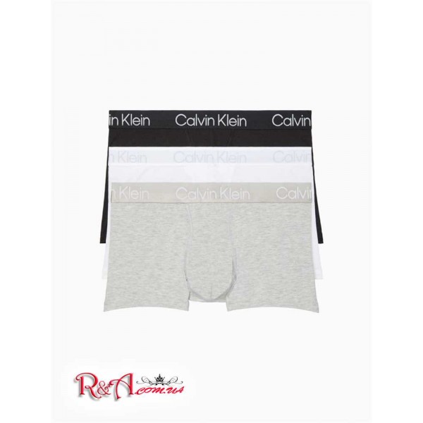 Мужские Трусы CALVIN KLEIN (Modern Structure Cotton 3-Pack Trunk) 61798-02 Белый/Серый Heather/Черный