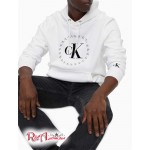 Мужское Худи CALVIN KLEIN (Circle Monogram Logo Hoodie) 62618-02 Блестящий Белый