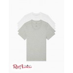 Мужская Футболка CALVIN KLEIN (Cotton Classics 5-Pack Crewneck T-Shirt) 61888-02 Белый/ Серый