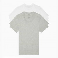 Мужская Футболка (Cotton Classics 5-Pack Crewneck T-Shirt) 61888-02 Белый/ Серый