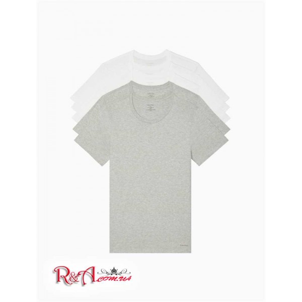 Мужская Футболка CALVIN KLEIN (Cotton Classics 5-Pack Crewneck T-Shirt) 61888-02 Белый/ Серый