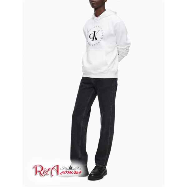 Мужское Худи CALVIN KLEIN (Circle Monogram Logo Hoodie) 62618-02 Блестящий Белый