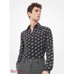 Мужская Рубашка MICHAEL KORS (Studio 54-Print Silk Crepe De Chine Shirt) 48709-05 Slate